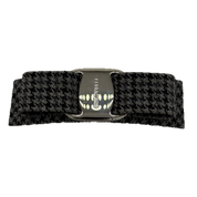 Salvatore Ferragamo | Houndstooth Bow Hair Clip | Silver Hardware