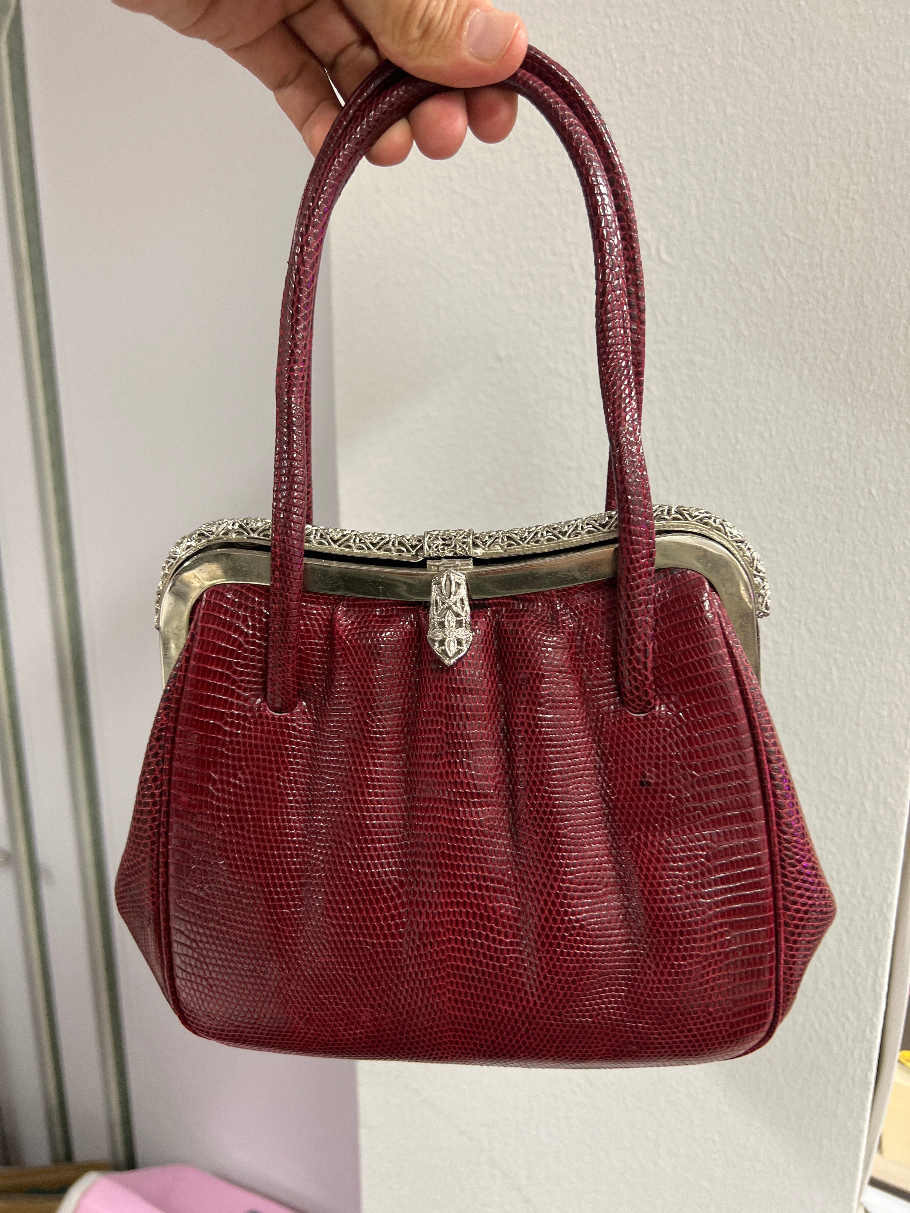 llilulu-red lizard handbag-jp