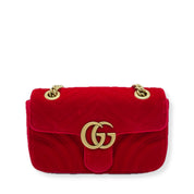 Gucci | GG Marmont Flap Bag | Velvet | Gold Hardware