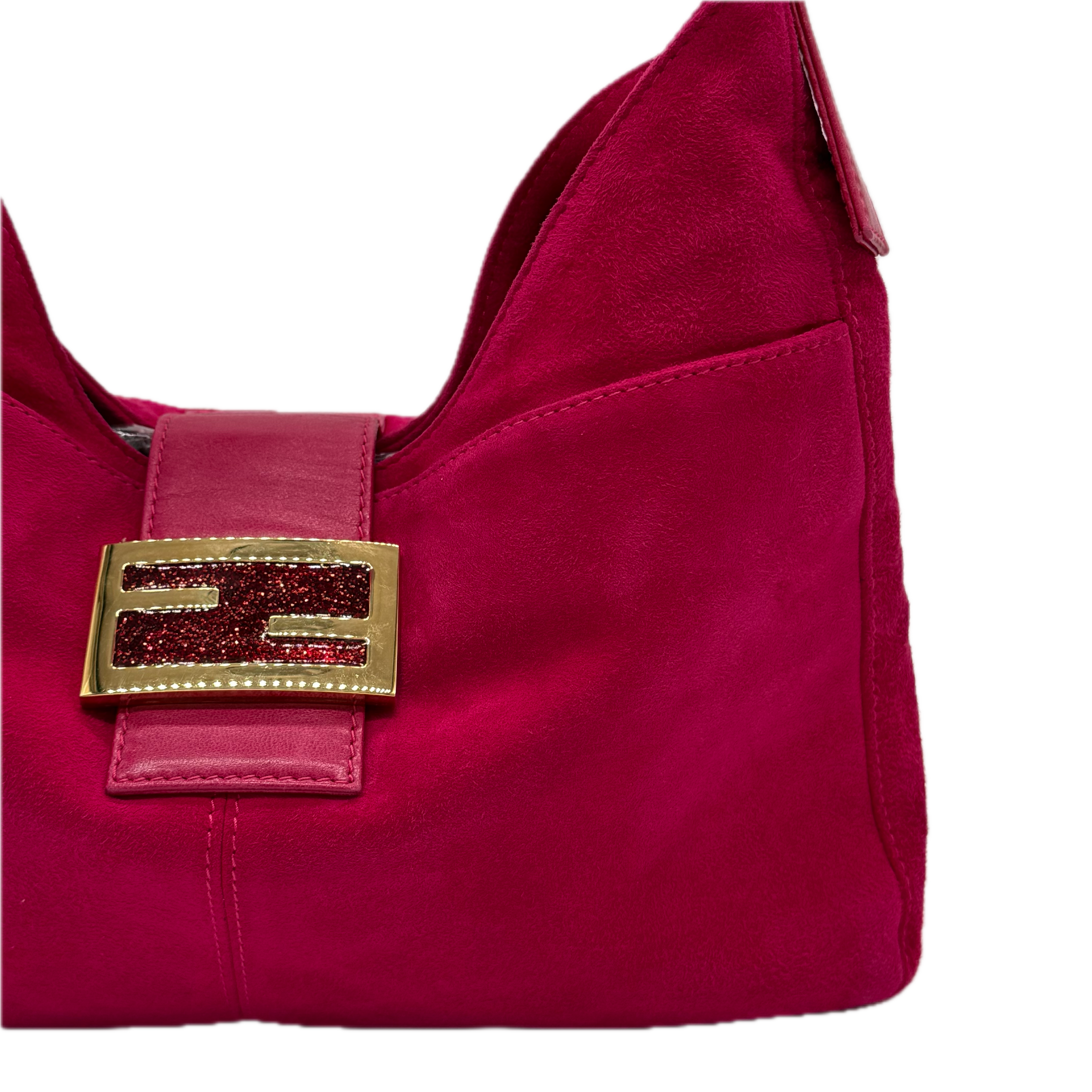 Fendi | Mamma Shoulder Bag | Suede | Gold Hardware