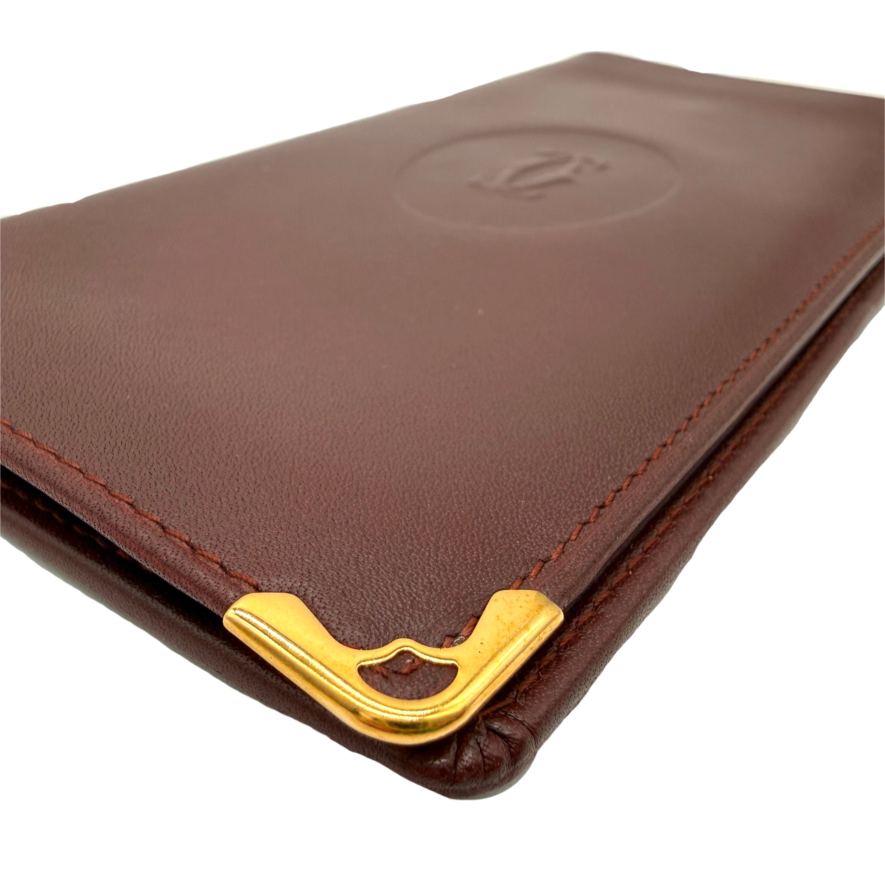 Cartier | Must de Cartier Bifold Long Wallet | Leather |Gold Hardware