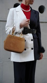 Salvatore Ferragamo | Vintage Gancini Leather Top Handle Bag – Tan (Good Condition)