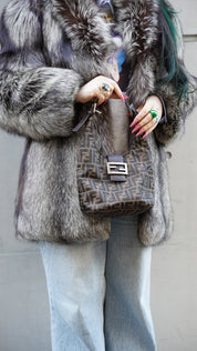 Fendi | Vintage Zucca Canvas Baguette Shoulder Bag – Brown (Good Condition)