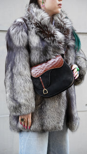 Gucci | Vintage Black Leather & Crocodile Saddle Shoulder Bag (Good Condition)