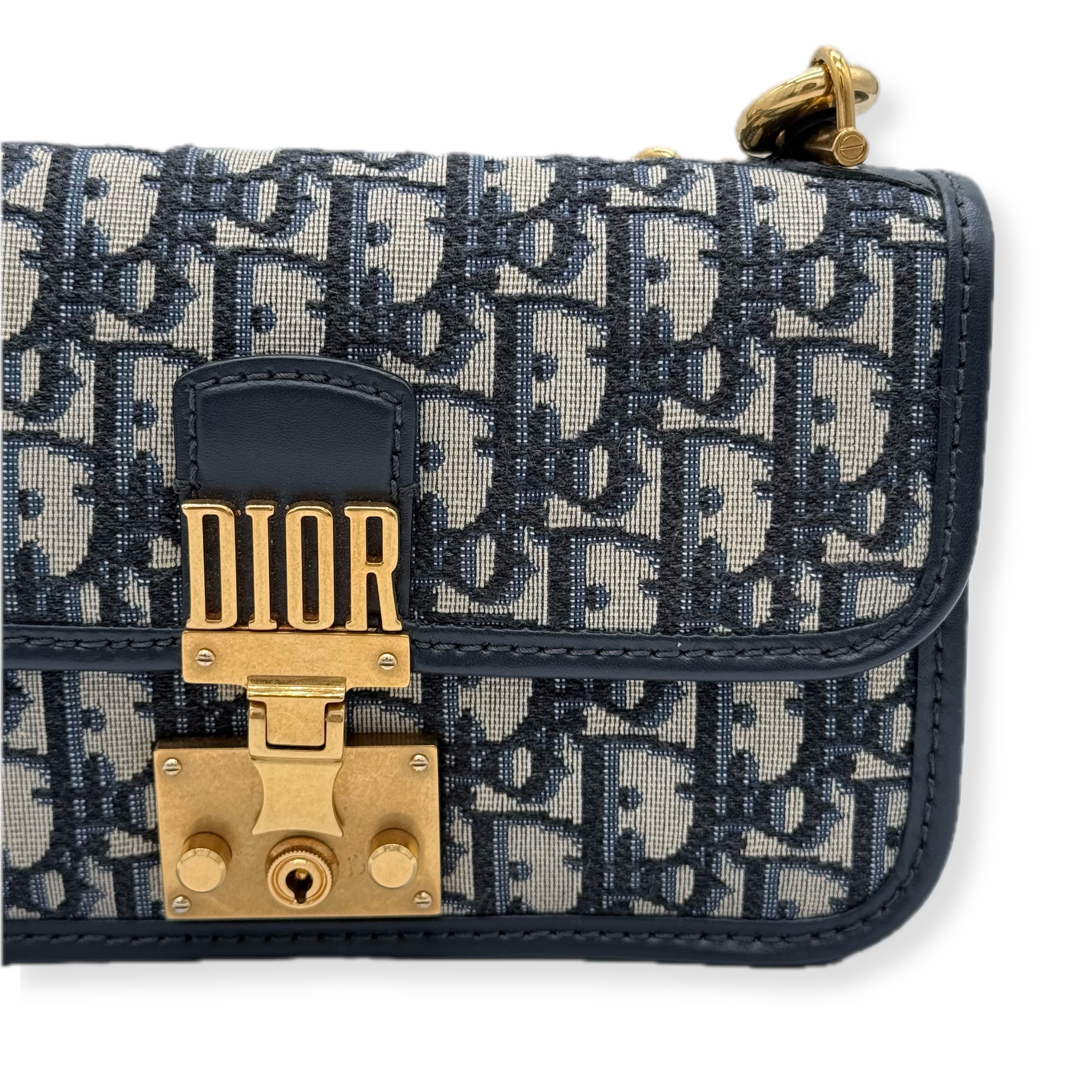 Dior | Navy Monogram Dioraddict | Canvas | Gold Hardware