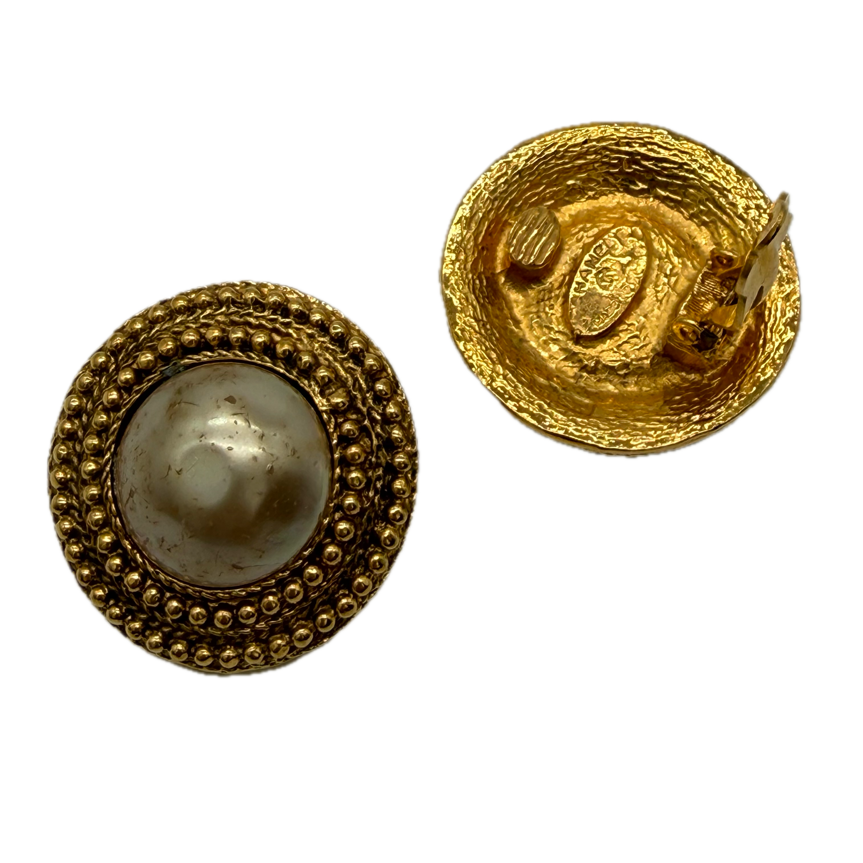 Chanel | Faux Pearl Earrings | Gold Plated