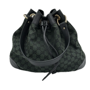 Gucci | Monogram Drawstring Shoulder Bag | Canvas | Gold Hardware