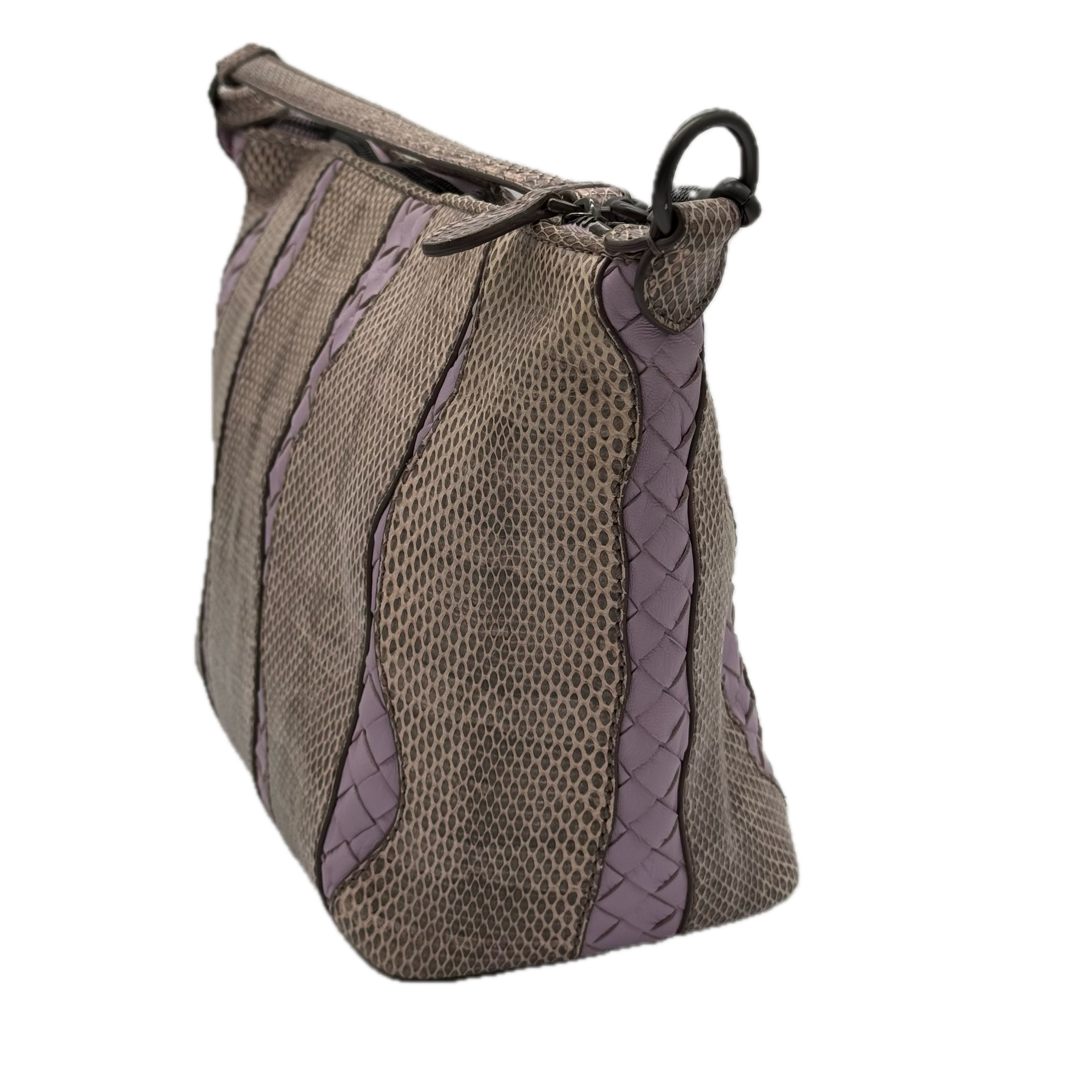 Bottega Veneta | Parme Pink Intrecciato Handbag | Snakeskin & Lambskin |Gunmetal Hardware