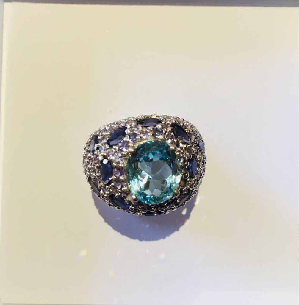 Deebudhia chunky topaz / tanzanite ring size 6.5