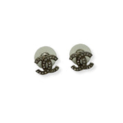 Chanel | CC Stud Earrings | Silver Hardware