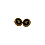 Chanel | Black Resin Clip-on Earrings | Gold Plated
