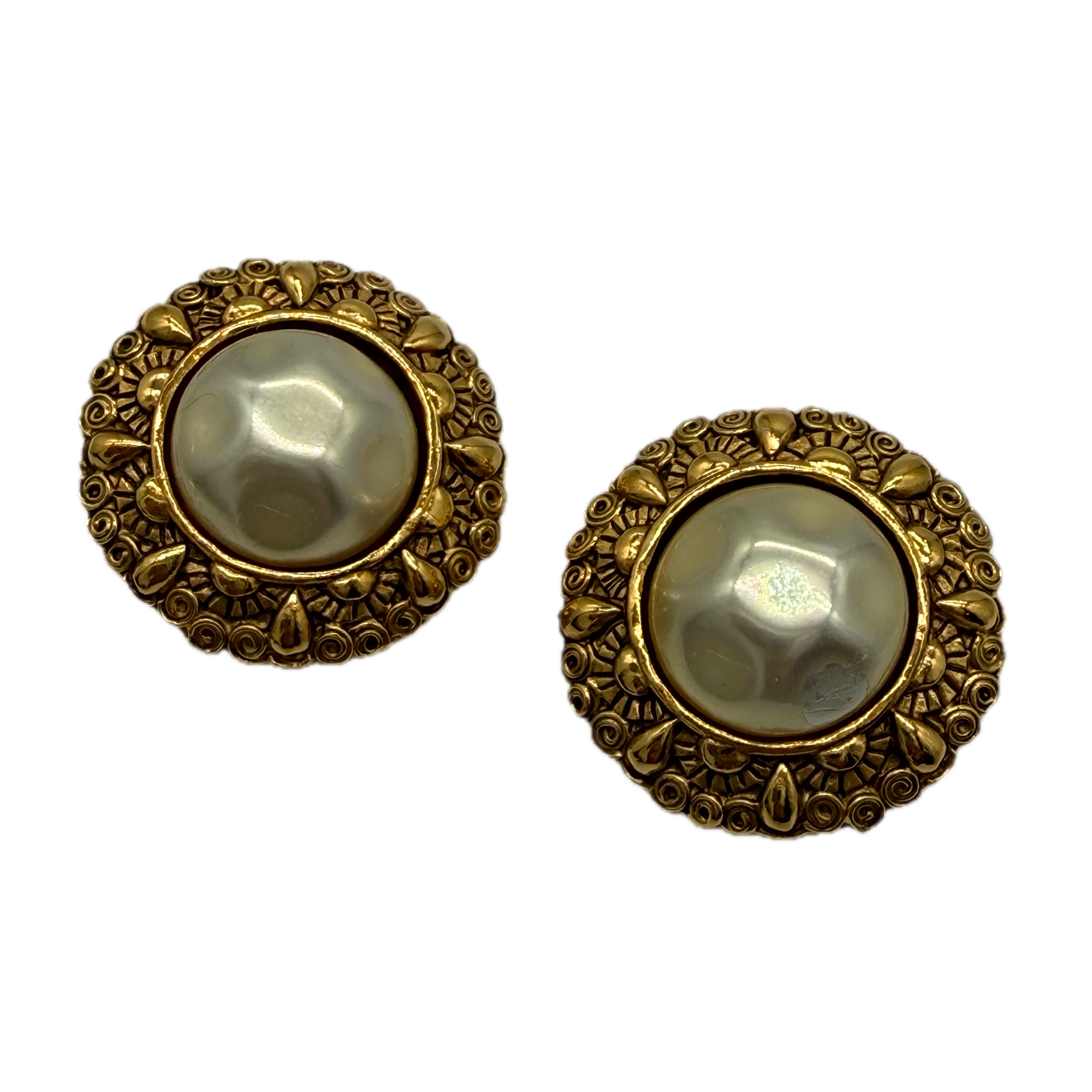 Chanel | Faux Pearl Earrings | Gold Plated