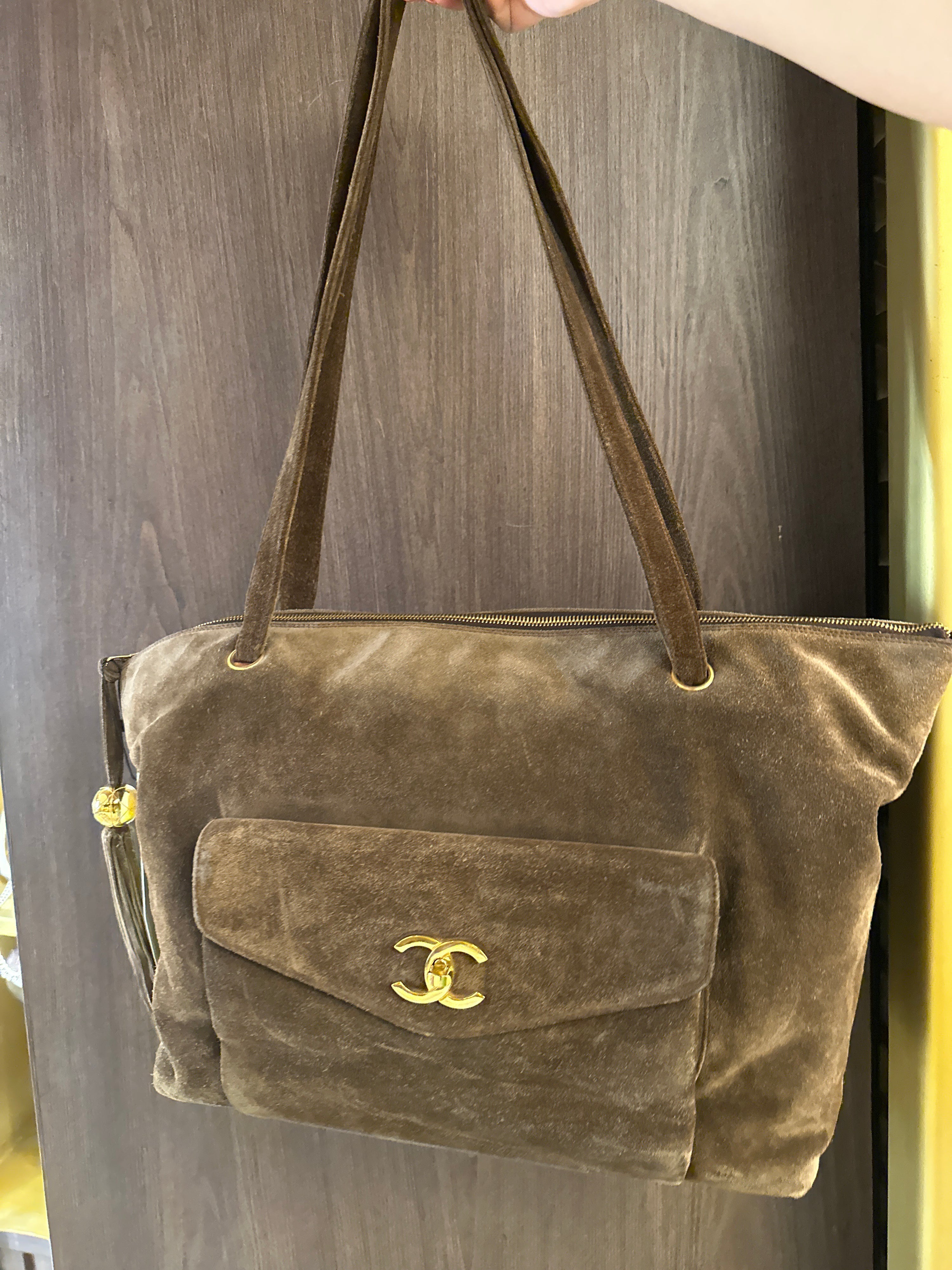 Chanel suede tote