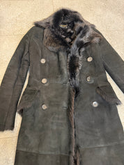Aneta.Ciures Gucci Tom Ford 1996 Black Shearling Suede Long Coat