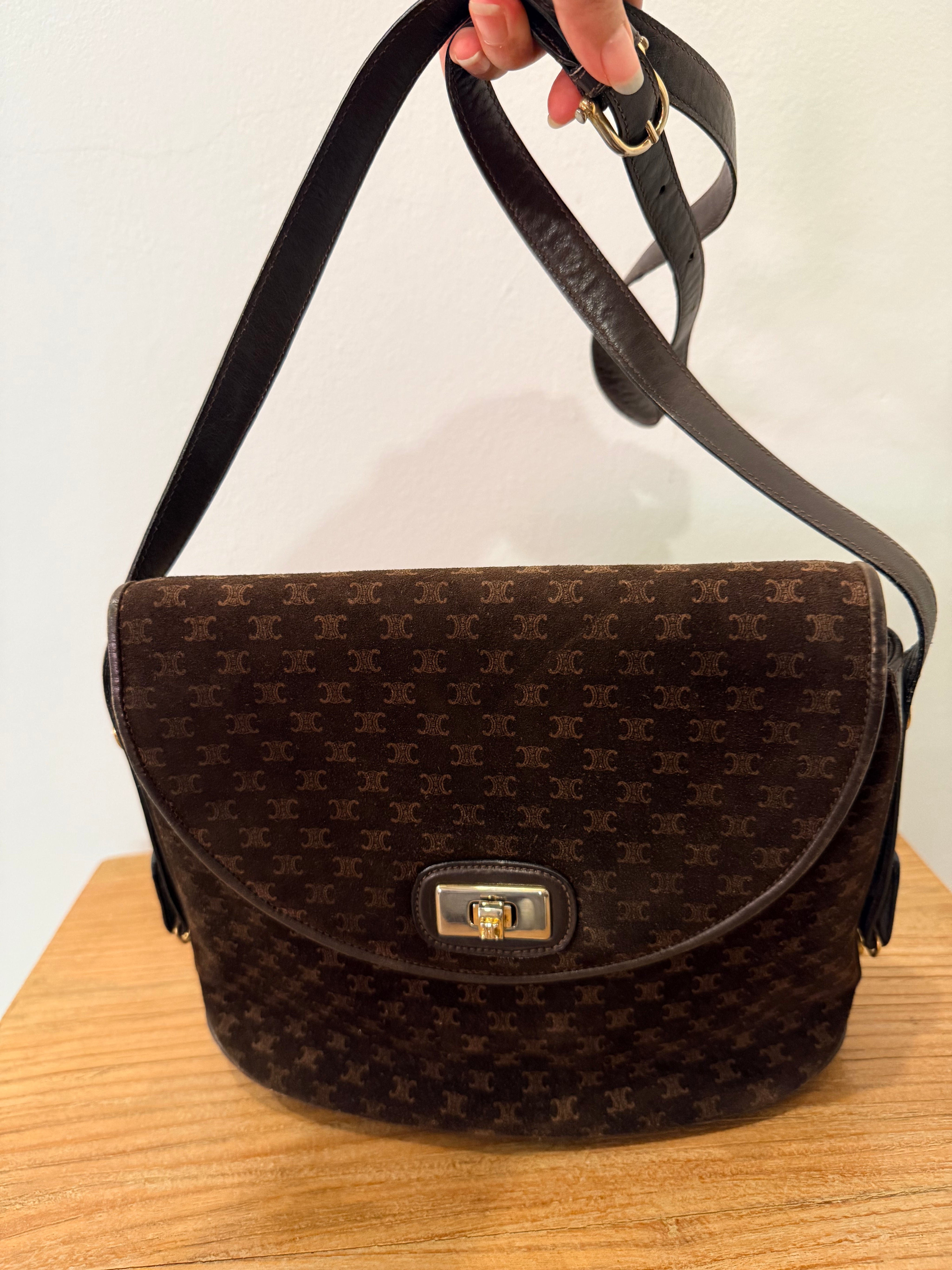 Celine Choc Suede Cross Body