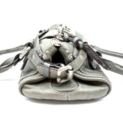 Chloé Paddington Handbag | Metallic Grey Leather | Silver-Tone Hardware (29cm)