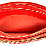 Celine | Trio Crossbody Bag | Red Grained Leather | Gold-Tone Hardware