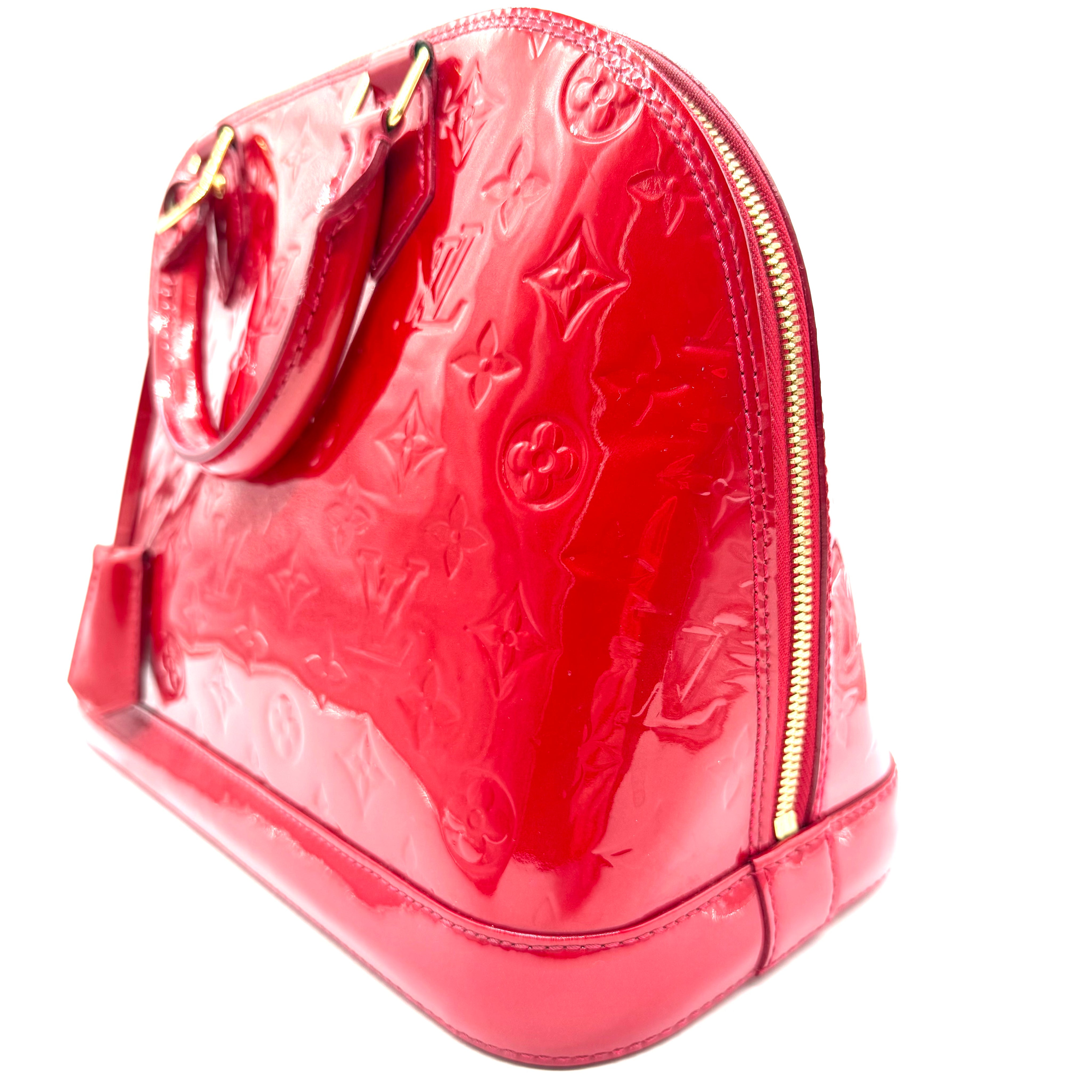 Louis Vuitton | Alma PM Handbag | Red Monogram Vernis | Gold-Tone Hardware