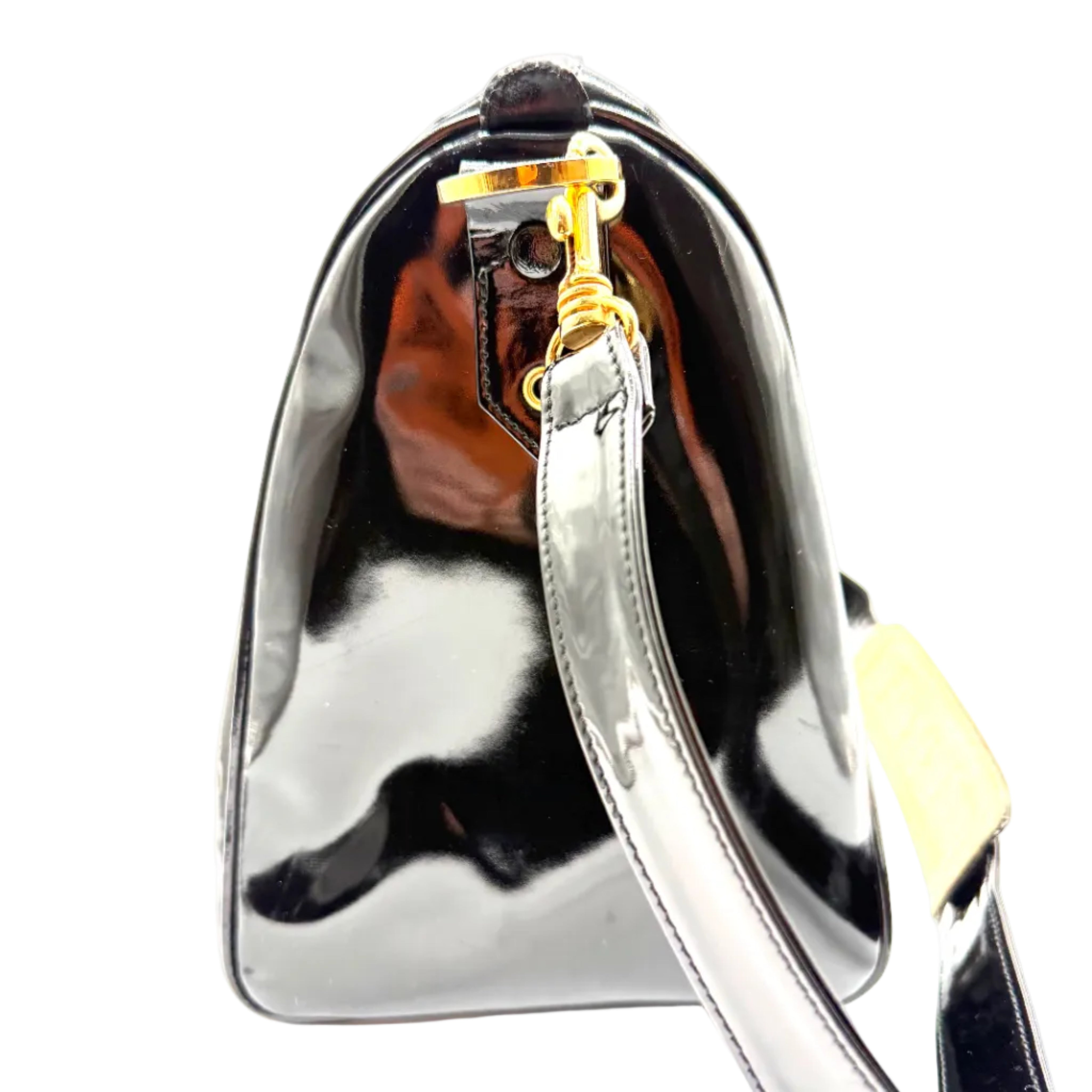 Chanel | Vintage CC Boston Bag | Black Patent Leather | Gold-Tone Hardware