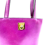Vintage Céline Bucket Tote Bag | Magenta Leather | Gold-Tone Hardware