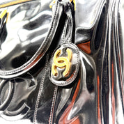 Chanel | Vintage CC Boston Bag | Black Patent Leather | Gold-Tone Hardware