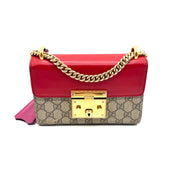 Gucci | Padlock Small Shoulder Bag | GG Supreme Canvas and Red Leather | Gold-Tone Hardware