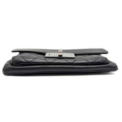 Chanel | 2.55 Reissue East-West Accordion Flap Bag | Black Lambskin | Silver-Tone Hardware
