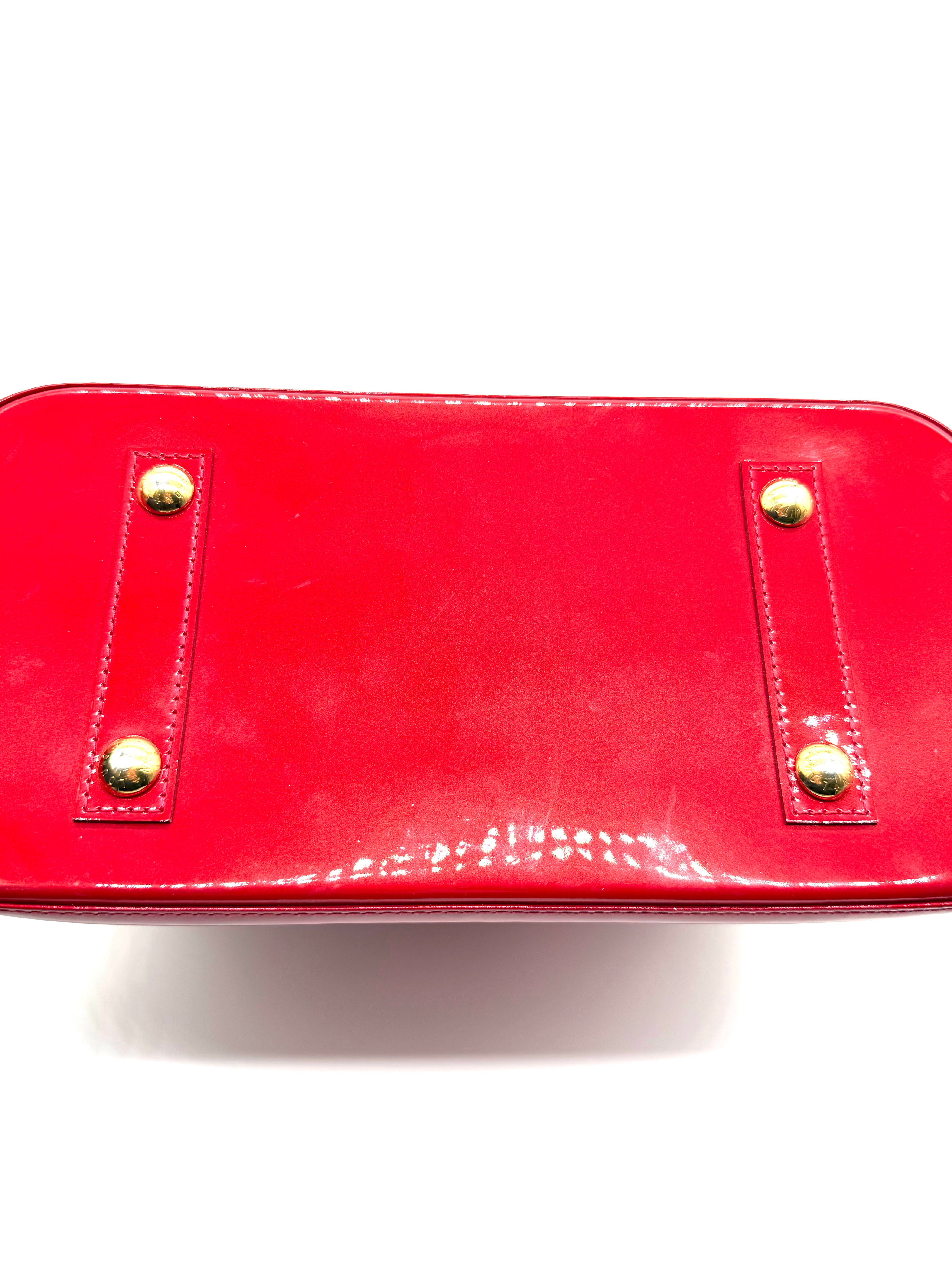 Louis Vuitton | Alma PM Handbag | Red Monogram Vernis | Gold-Tone Hardware
