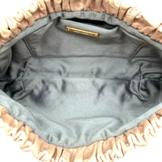 Miu Miu Gathered Leather Clutch | Metallic Blush Pink | Gold-Tone Hardware