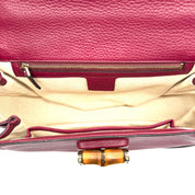 Gucci Bamboo Top Handle Bag | Burgundy Leather | Gold-Tone Hardware