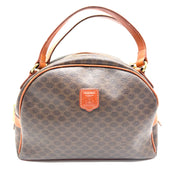 Celine | Vintage Macadam Dome Handbag | Brown Coated Canvas | Gold-Tone Hardware