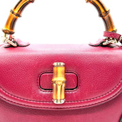 Gucci Bamboo Top Handle Bag | Burgundy Leather | Gold-Tone Hardware