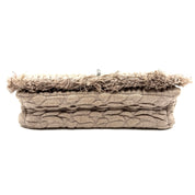Miu Miu | Crystal Pleated Shoulder Bag | Beige Linen | Silver-Tone Hardware (22cm)