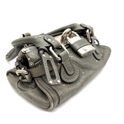 Chloé Paddington Handbag | Metallic Grey Leather | Silver-Tone Hardware (29cm)