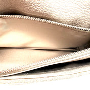 Miu Miu | Crystal Pleated Shoulder Bag | Beige Linen | Silver-Tone Hardware (22cm)