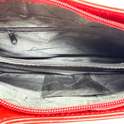 Salvatore Ferragamo Gancini Tote Bag | Red Patent Leather | Gold-Tone Hardware