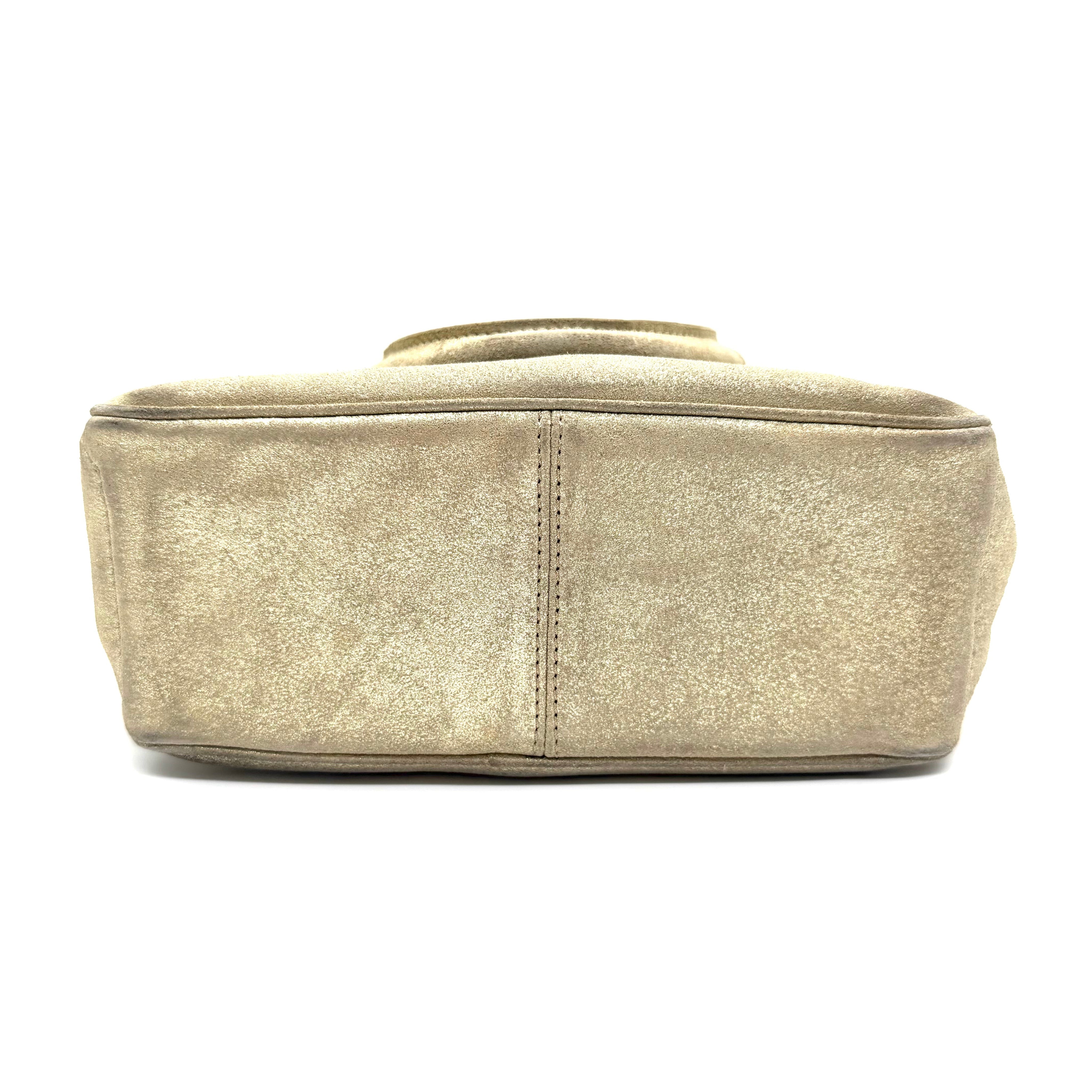 Céline Boogie Handbag | Metallic Gold Suede | Gold-Tone Hardware