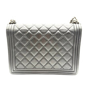 Chanel Boy Flap Shoulder Bag | Black Quilted Leather | Silver-Tone Hardware