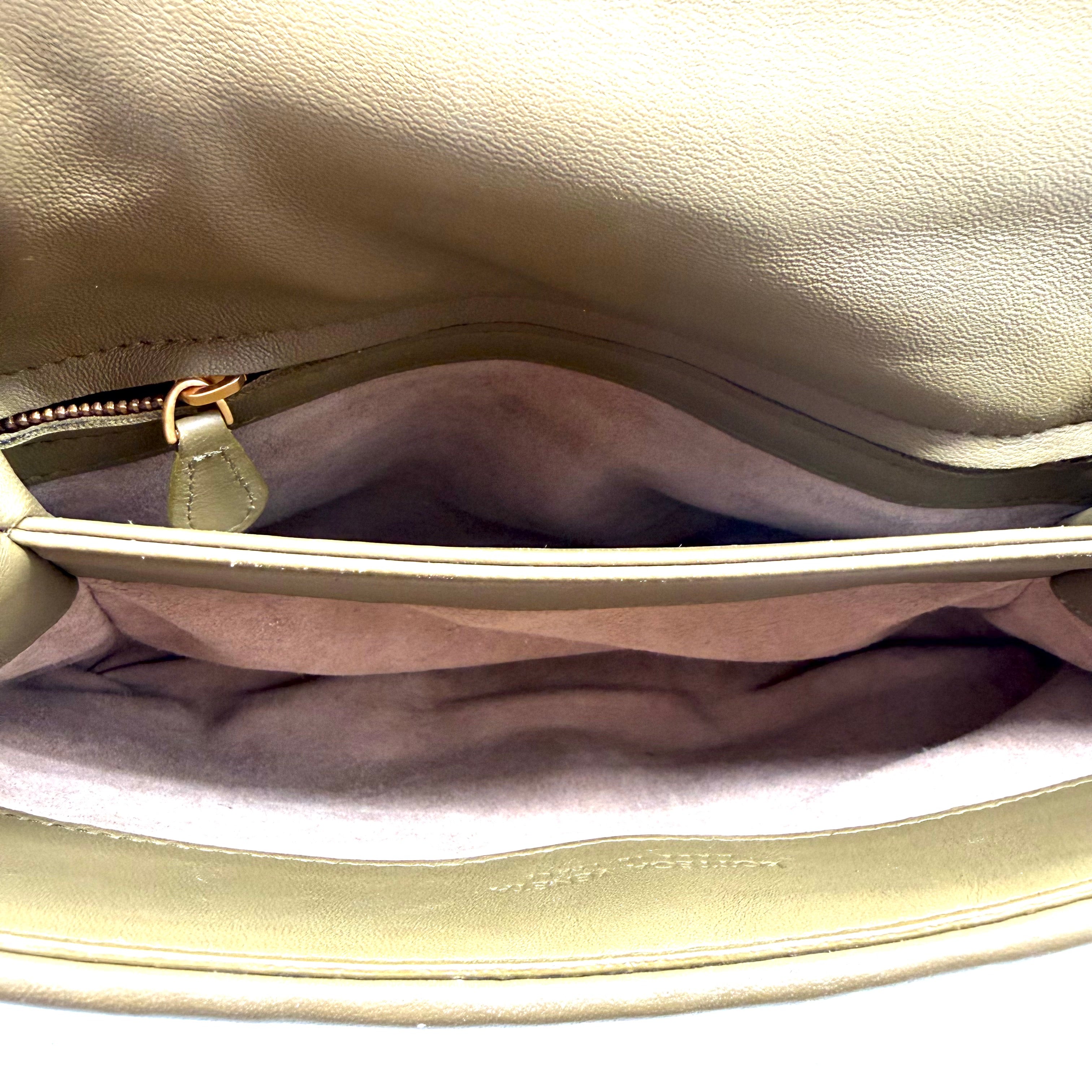 Bottega Veneta | Olimpia Shoulder Bag | Olive Intrecciato Nappa Leather | Gold-Tone Hardware