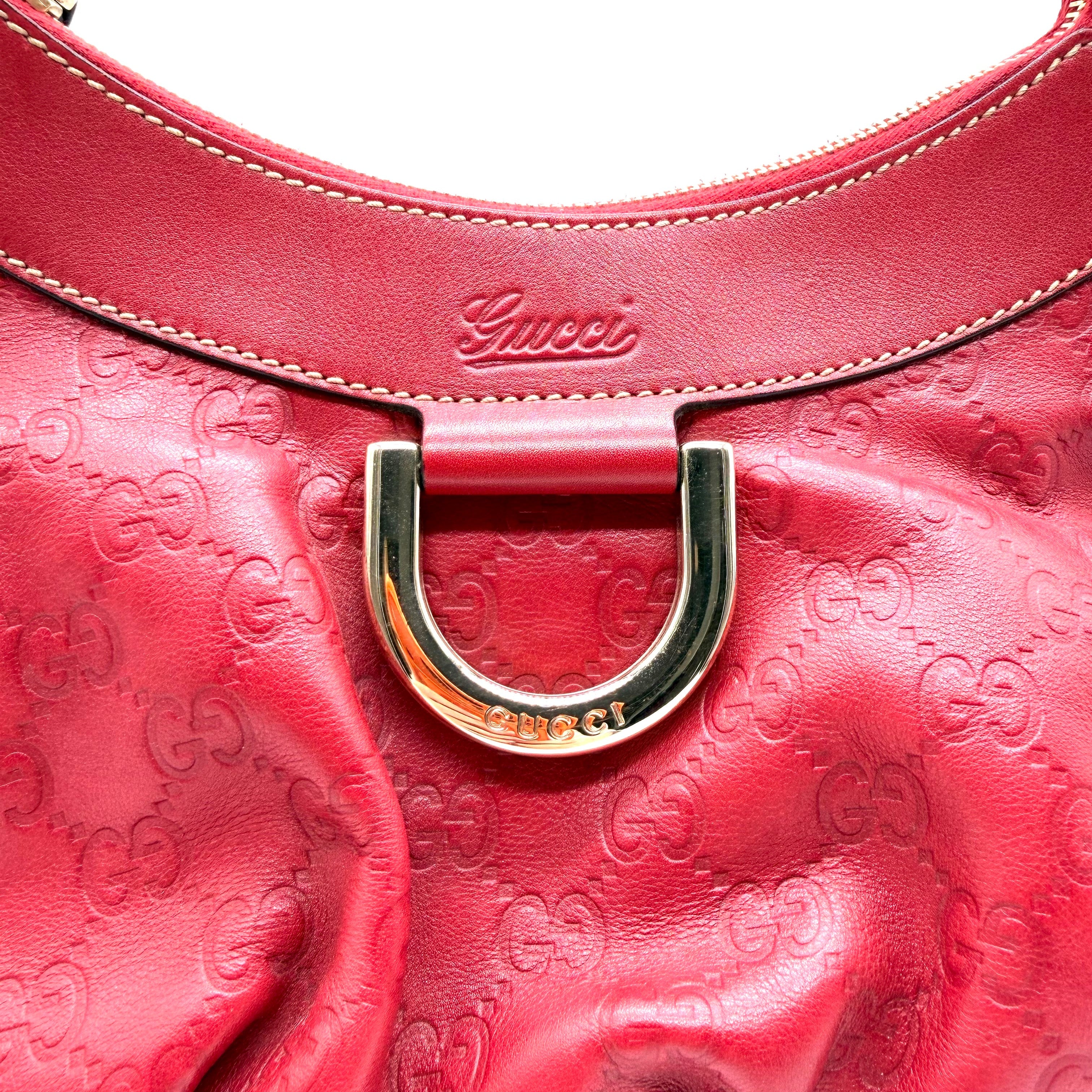 Gucci |  D-Ring Hobo Bag | Guccissima Leather | Gold-Tone Hardware (30CM)