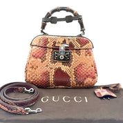 Gucci Lady Lock Bamboo Top Handle Bag | Multicolour Python | Silver-Tone Hardware