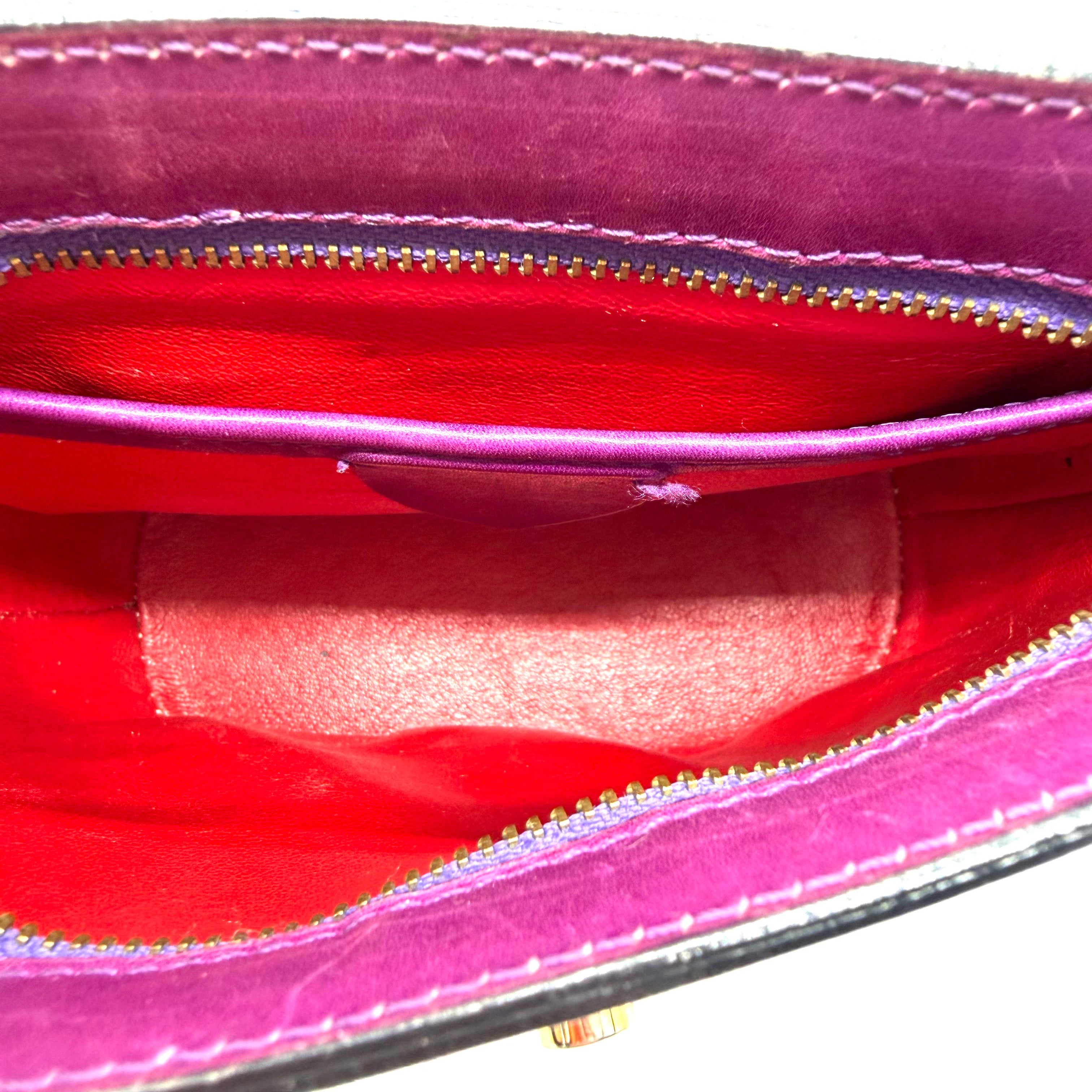 Vintage Céline Bucket Tote Bag | Magenta Leather | Gold-Tone Hardware