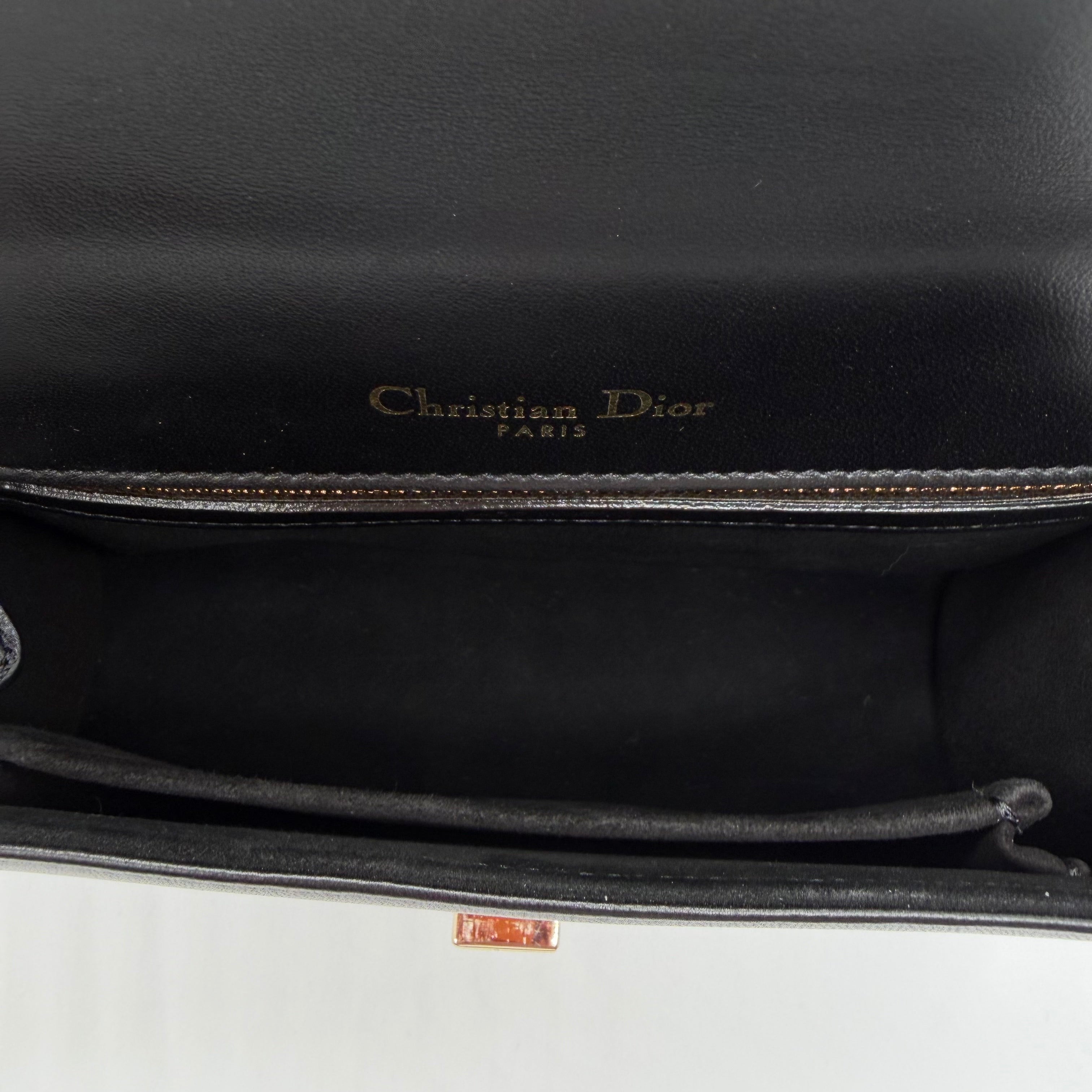 Dior Diorama Flap Shoulder Bag | Black Archicannage Leather | Gold-Tone Hardware