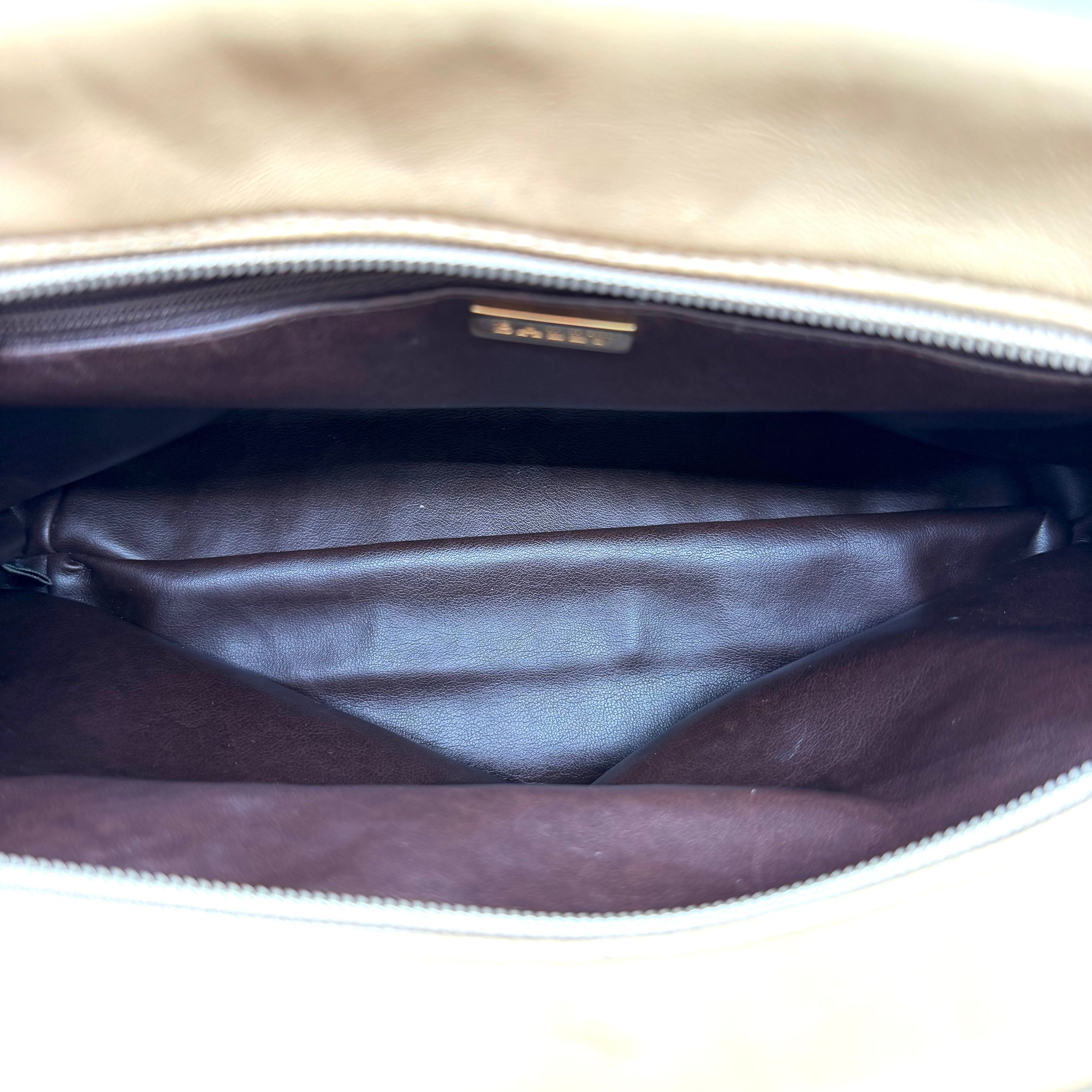 Bally Quilted Leather Shoulder Bag | Beige | Gold-Tone Hardware (28cm)
