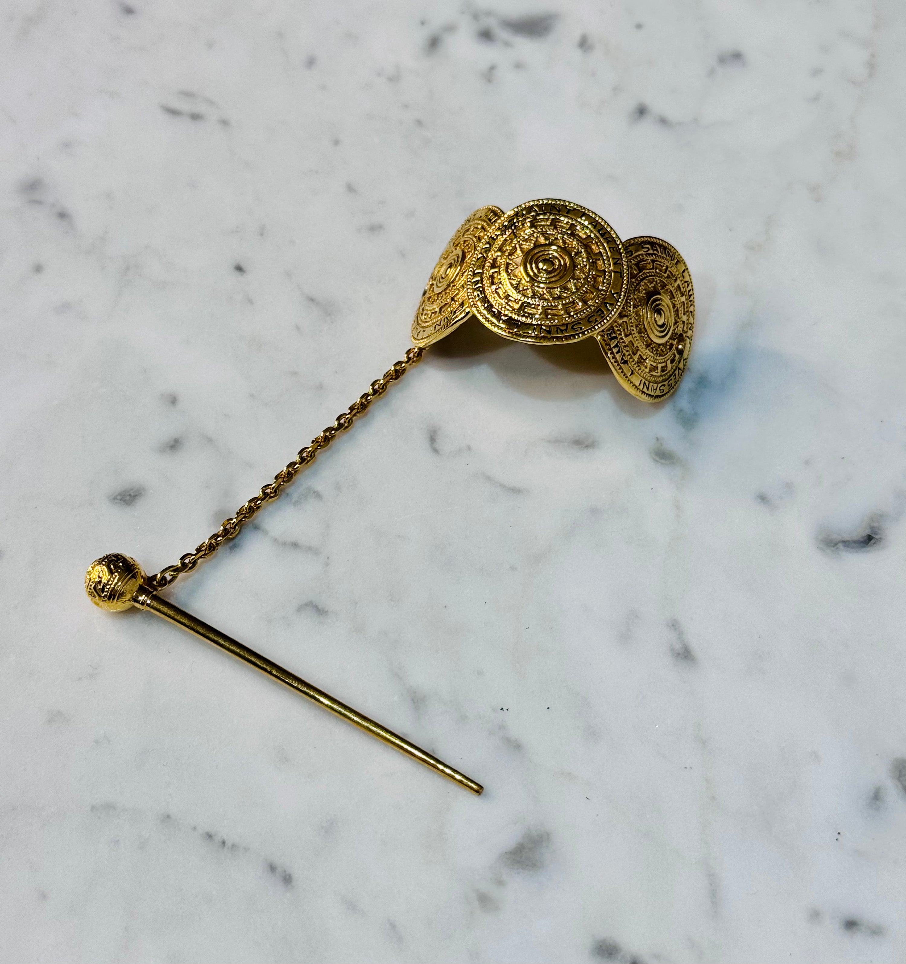 YSL Gold Tone Hair Pin