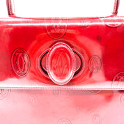 Cartier Top Handle Bag | Red Patent Leather | Tonal Double-C Monogram
