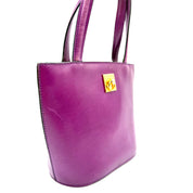 Vintage Céline Bucket Tote Bag | Magenta Leather | Gold-Tone Hardware
