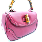 Gucci Bamboo Top Handle Bag | Burgundy Leather | Gold-Tone Hardware