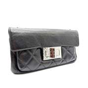 Chanel | 2.55 Reissue East-West Accordion Flap Bag | Black Lambskin | Silver-Tone Hardware
