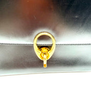 Vintage Celine Ring-Clasp Shoulder Bag | Black Leather | Gold-Tone Hardware